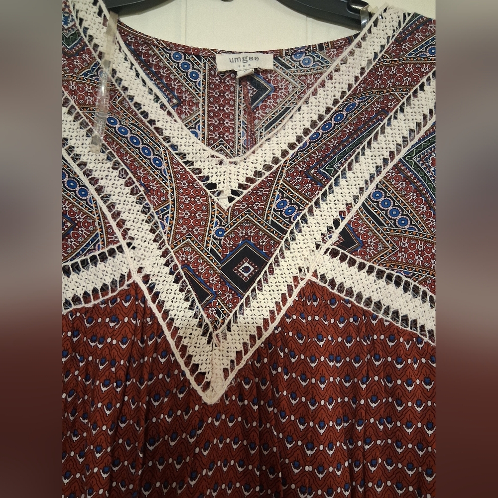 Umgee Multicolor Geometric Pattern Dress - Picture 2 of 11